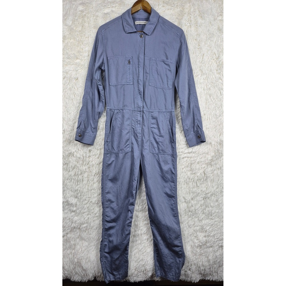 Outerknown S.E.A. Station Jumpsuit XS Blue Organic Cotton Linen Utility Coverall